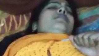 Desi Aunty In Yellow Saree Gets Wild And Intimate On Camera