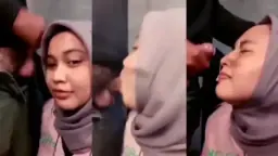 Hijabers Seksi Tampung Sperma Di Muka