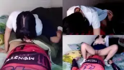 Adik Smp Pulang Sekolah Langsung Ngajak Ngewe Di Kamar.