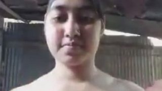 Fair Big Boobed Indian Local Girl