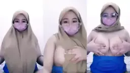 Ukhti Hijab Coklat Buka Dada, Tete Montok Siap Diliatin